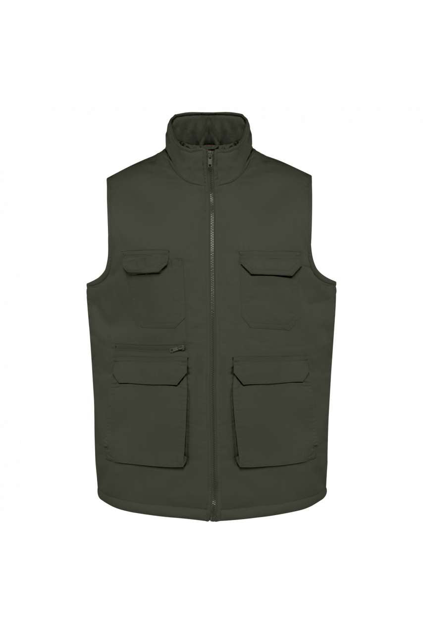 GILET UNISEXE REMBOURRÉ MULTI-POCHES EN POLYCOTON