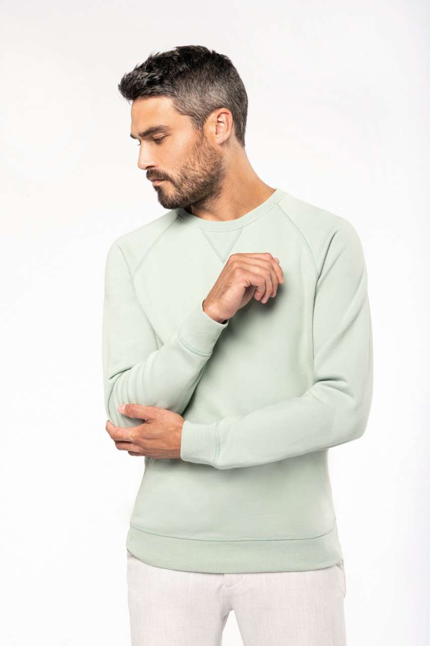 SWEAT-SHIRT HOMME EN COTON BIOLOGIQUE À COL RAS DU COU ET MANCHES RAGLAN