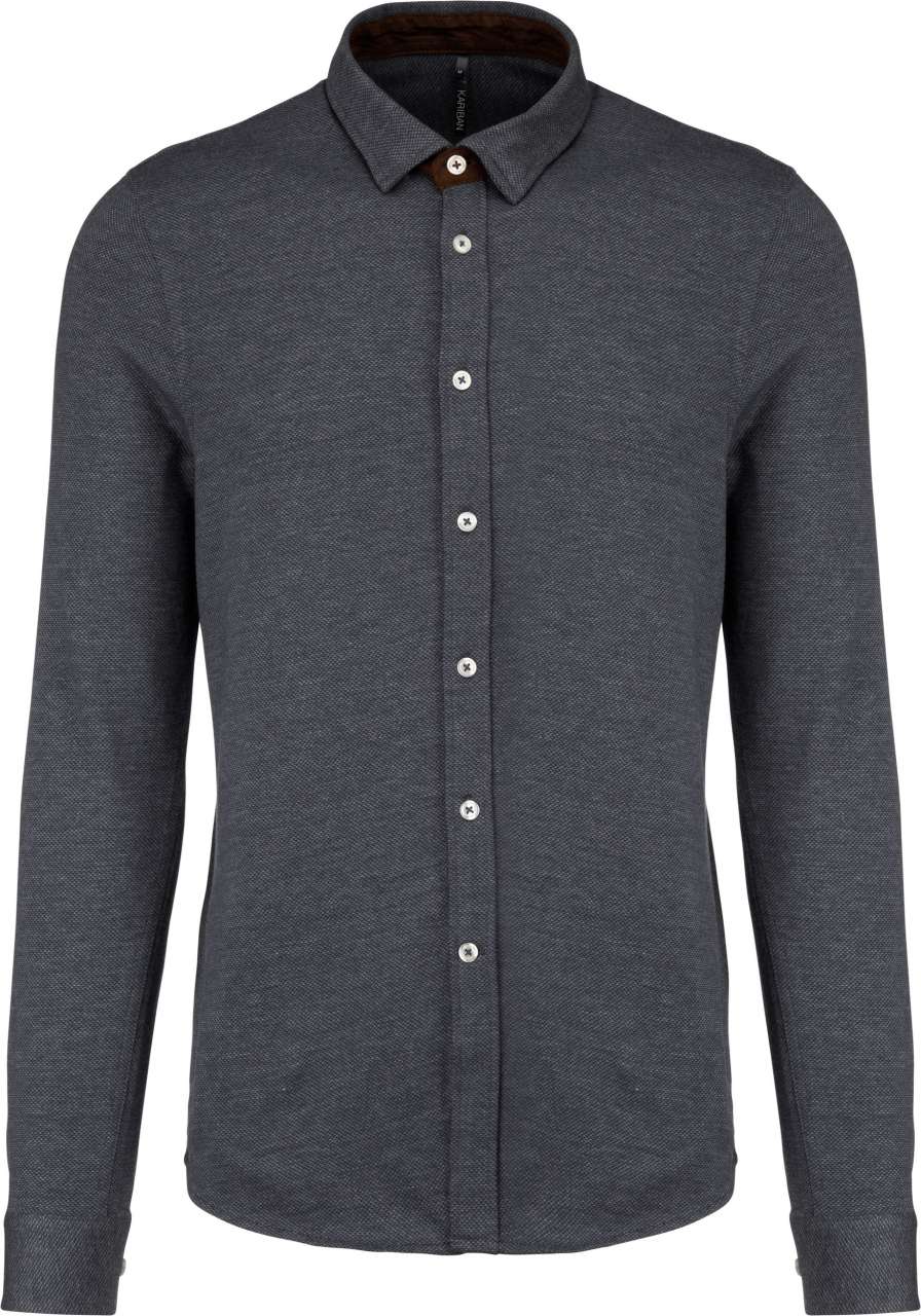 LONG-SLEEVED JACQUARD KNIT SHIRT