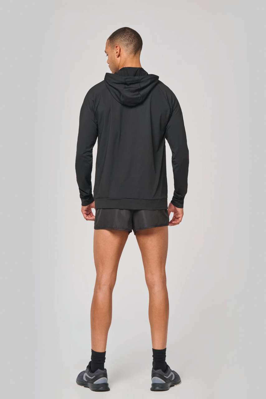 SWEAT-SHIRT DE SPORT À CAPUCHE ET COL ZIPPÉ