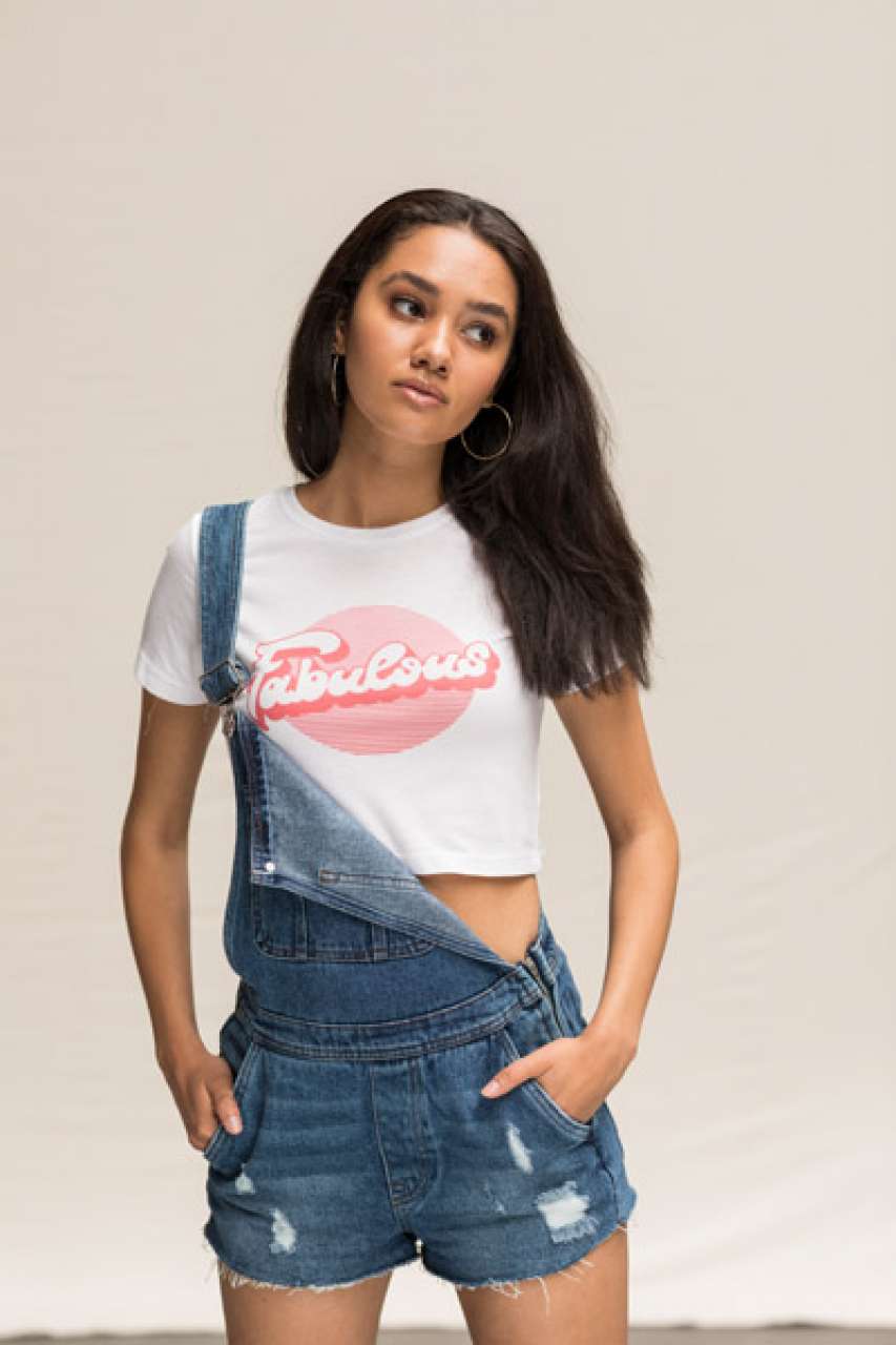 WOMEN'S TRI-BLEND CROPPED T