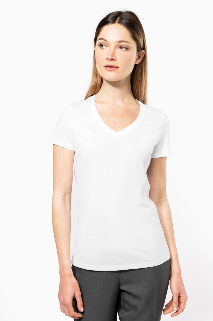 LADIES' SUPIMA® V-NECK SHORT SLEEVE T-SHIRT