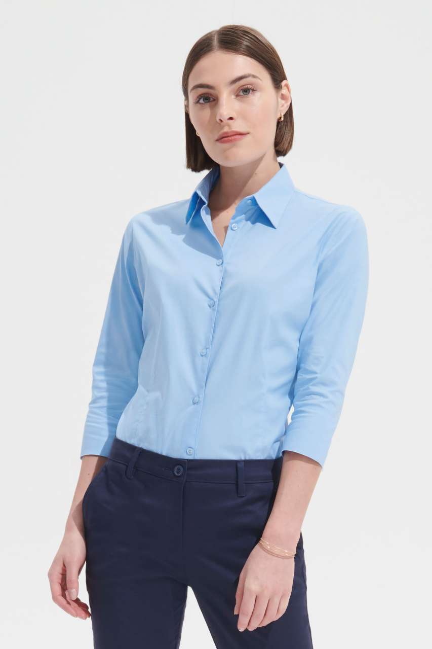 SOL'S EFFECT - CHEMISE FEMME STRETCH MANCHES 3/4