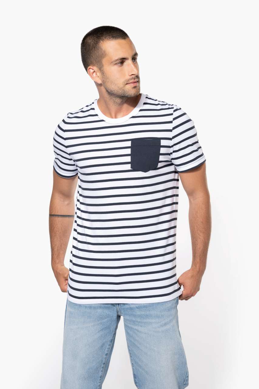 STRIPED SHORT SLEEVE SAILOR T-SHIRT WITH POCKET
