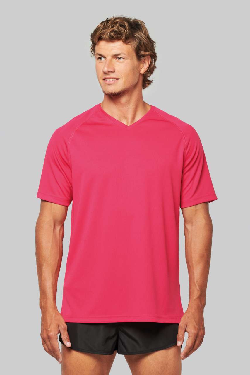 T-SHIRT DE SPORT À MANCHES COURTES ET COL EN V POUR HOMME