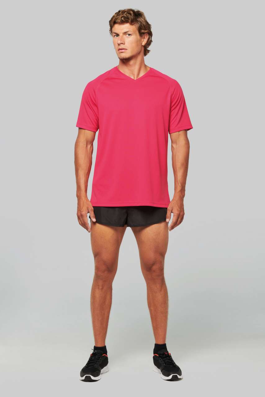 T-SHIRT DE SPORT À MANCHES COURTES ET COL EN V POUR HOMME
