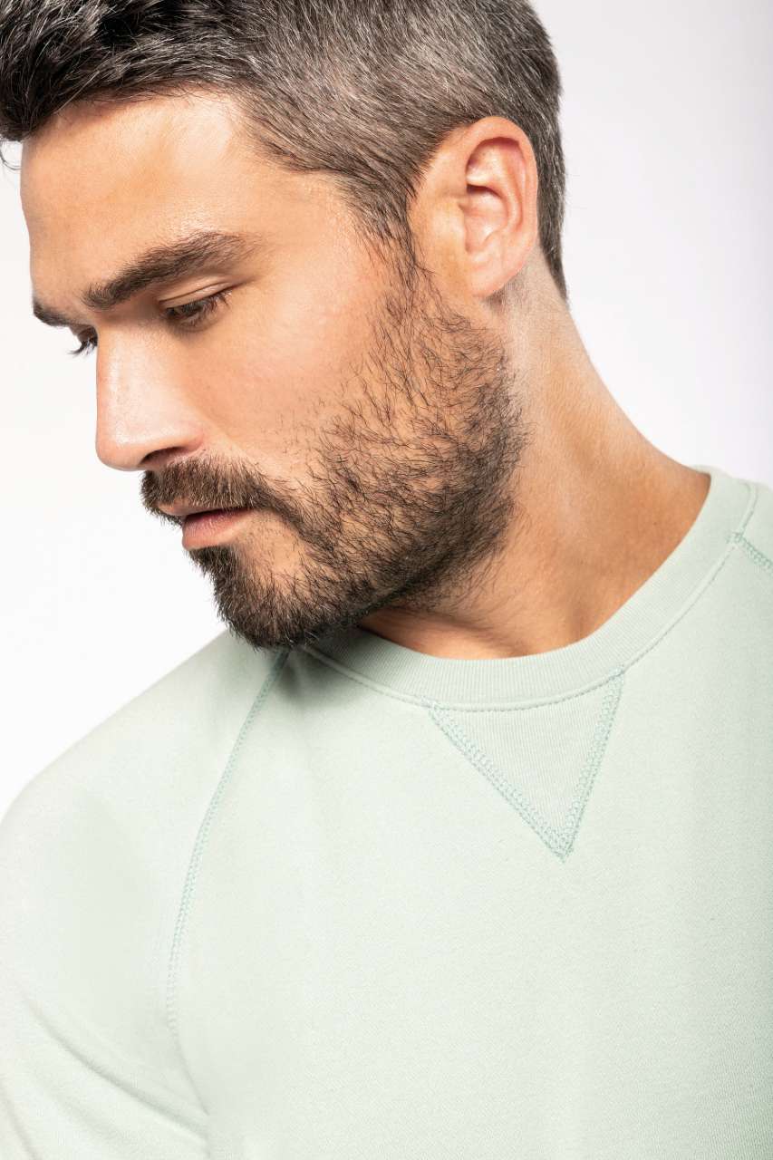 SWEAT-SHIRT HOMME EN COTON BIOLOGIQUE À COL RAS DU COU ET MANCHES RAGLAN