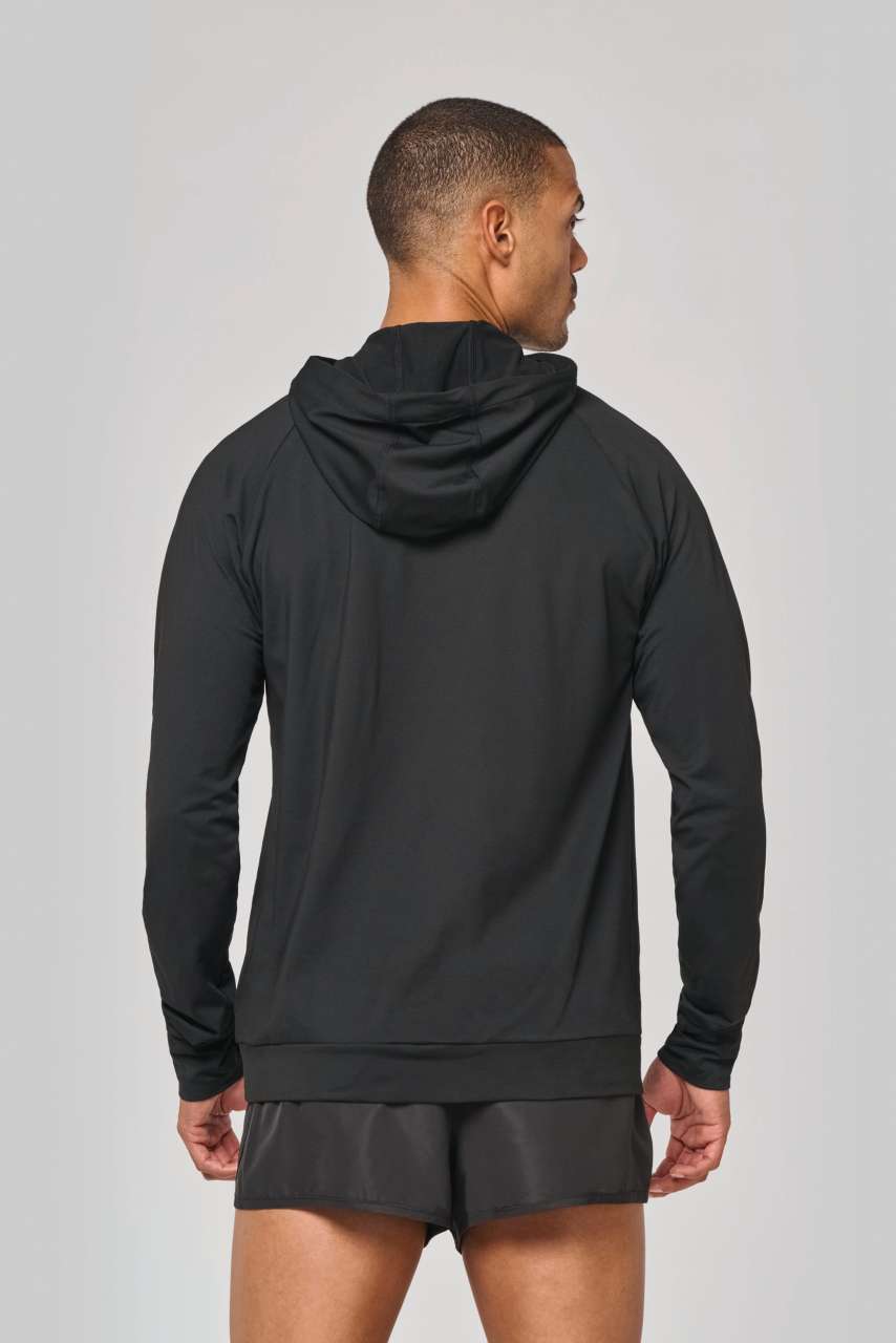 SWEAT-SHIRT DE SPORT À CAPUCHE ET COL ZIPPÉ