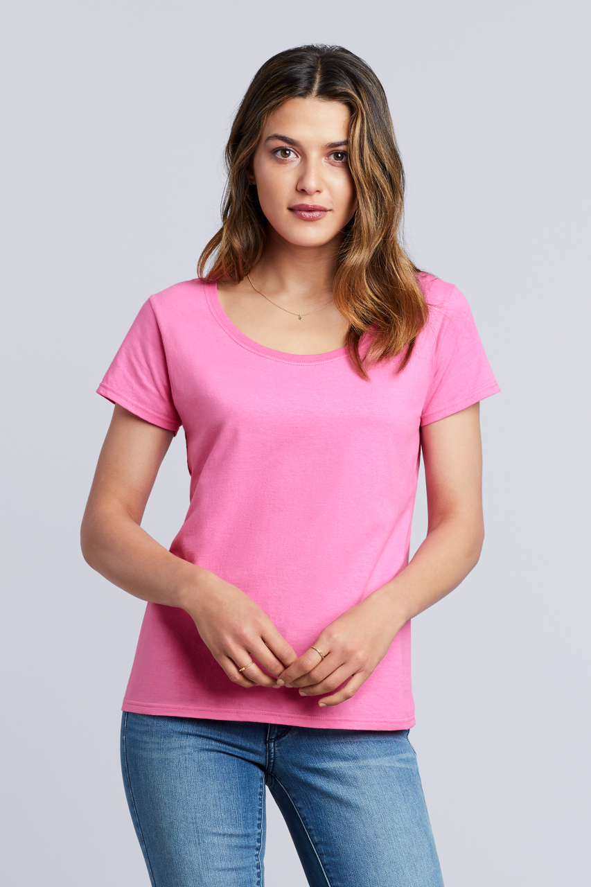 SOFTSTYLE® LADIES' DEEP SCOOP T-SHIRT