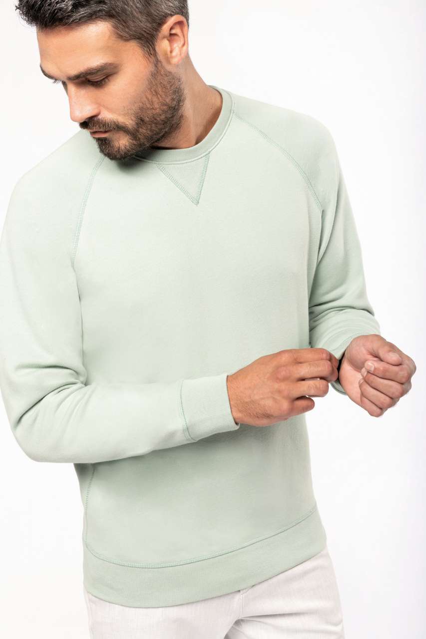 SWEAT-SHIRT HOMME EN COTON BIOLOGIQUE À COL RAS DU COU ET MANCHES RAGLAN