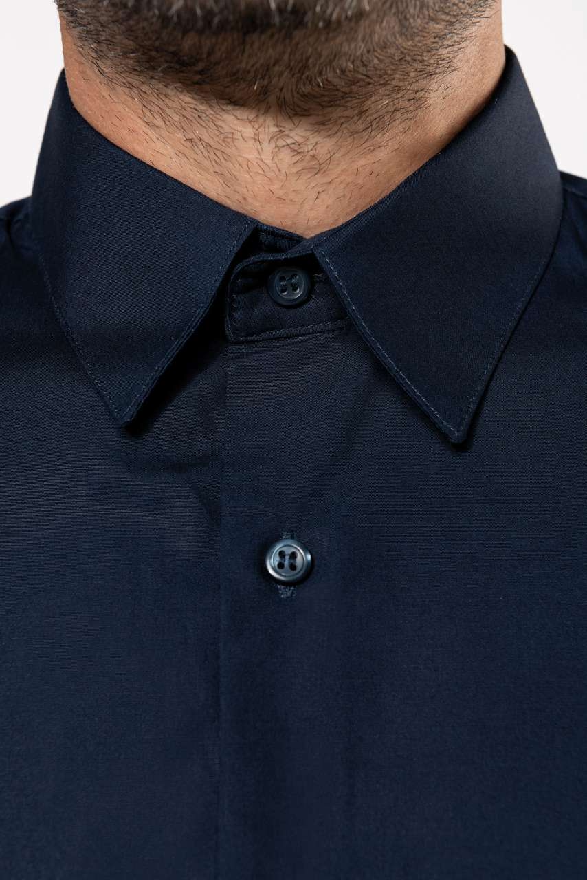 CHEMISE EN POPELINE DE COTON À MANCHES LONGUES POUR HOMME