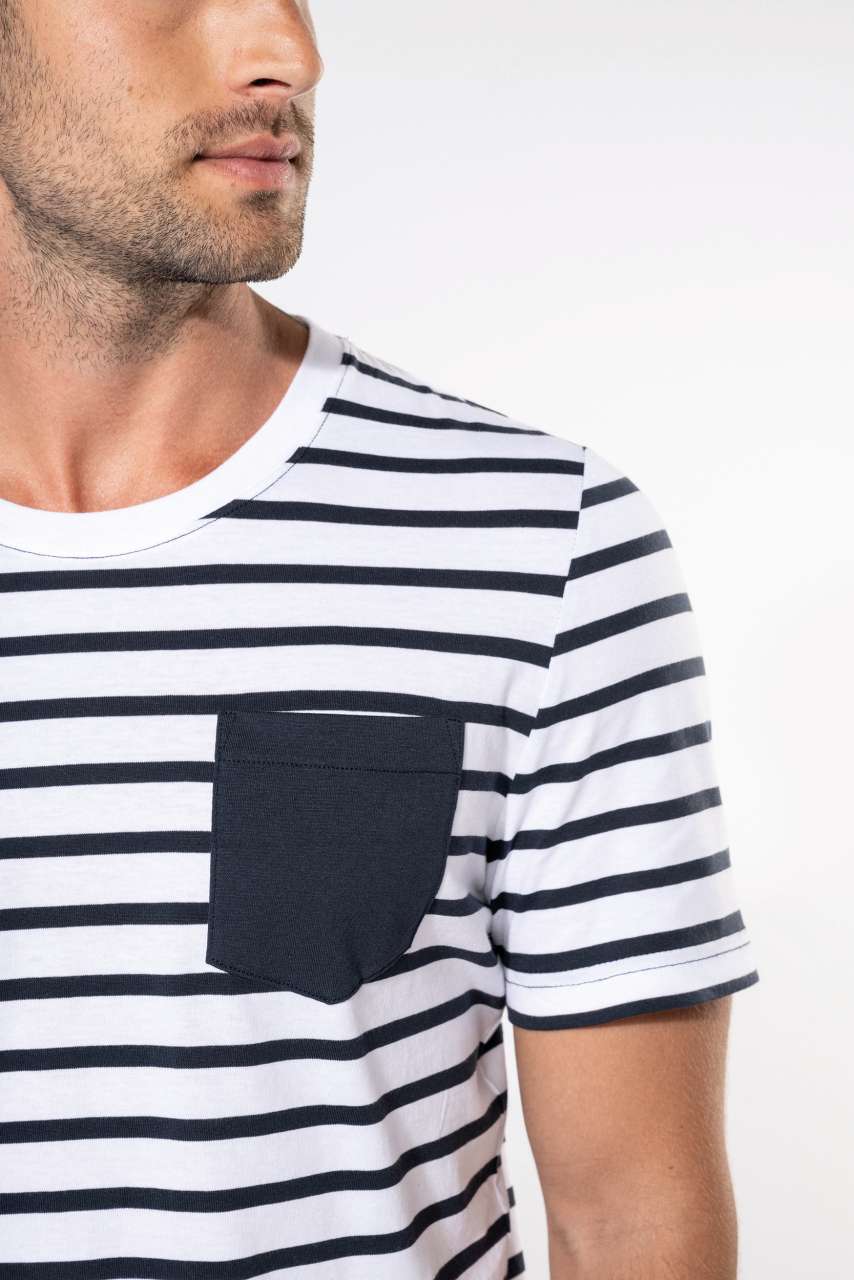 STRIPED SHORT SLEEVE SAILOR T-SHIRT WITH POCKET