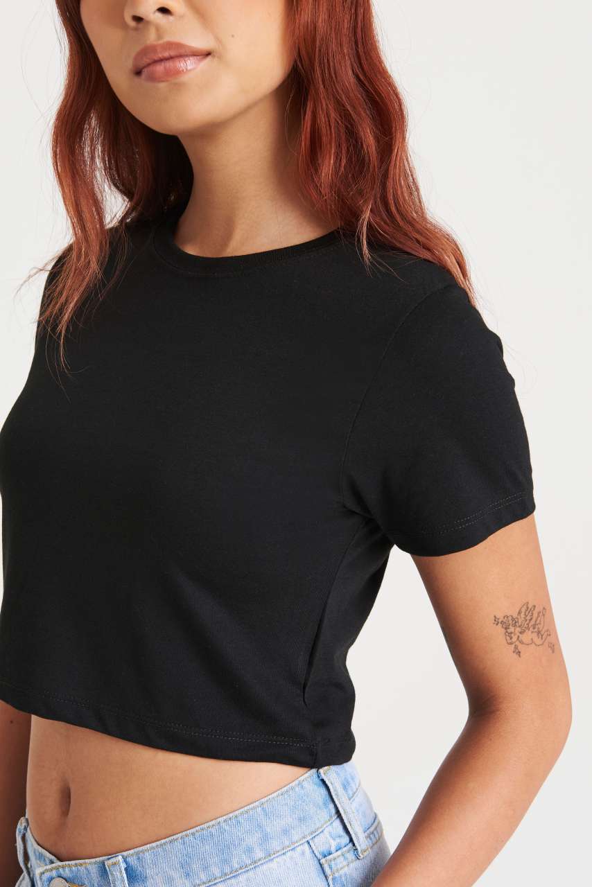 WOMEN'S TRI-BLEND CROPPED T