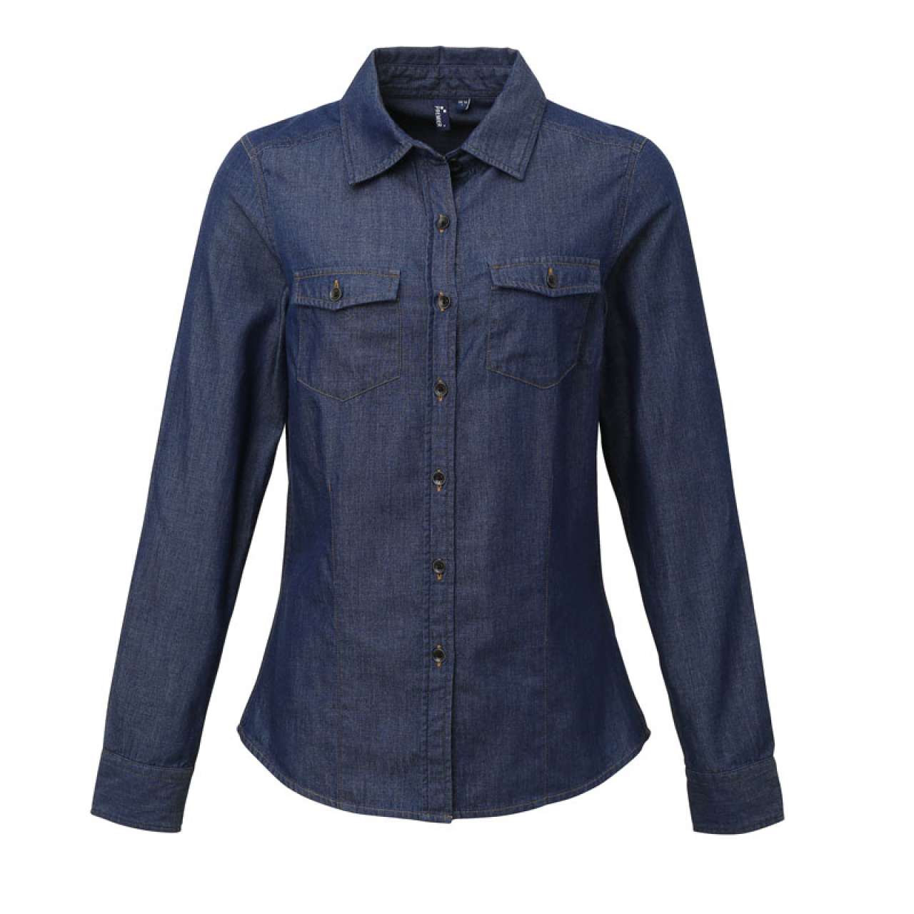 CHEMISE EN JEAN À COUTURE DE JEANS POUR FEMME