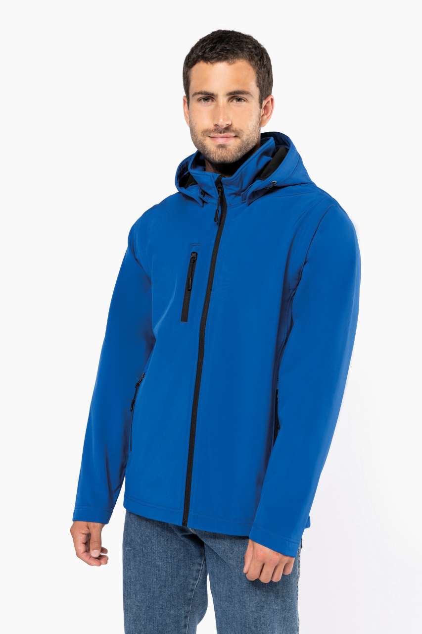 VESTE SOFTSHELL UNISEXE 3 COUCHES À CAPUCHE AVEC MANCHES AMOVIBLES