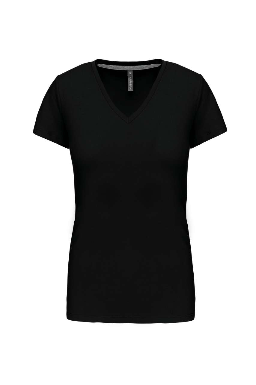 LADIES' SHORT-SLEEVED V-NECK T-SHIRT