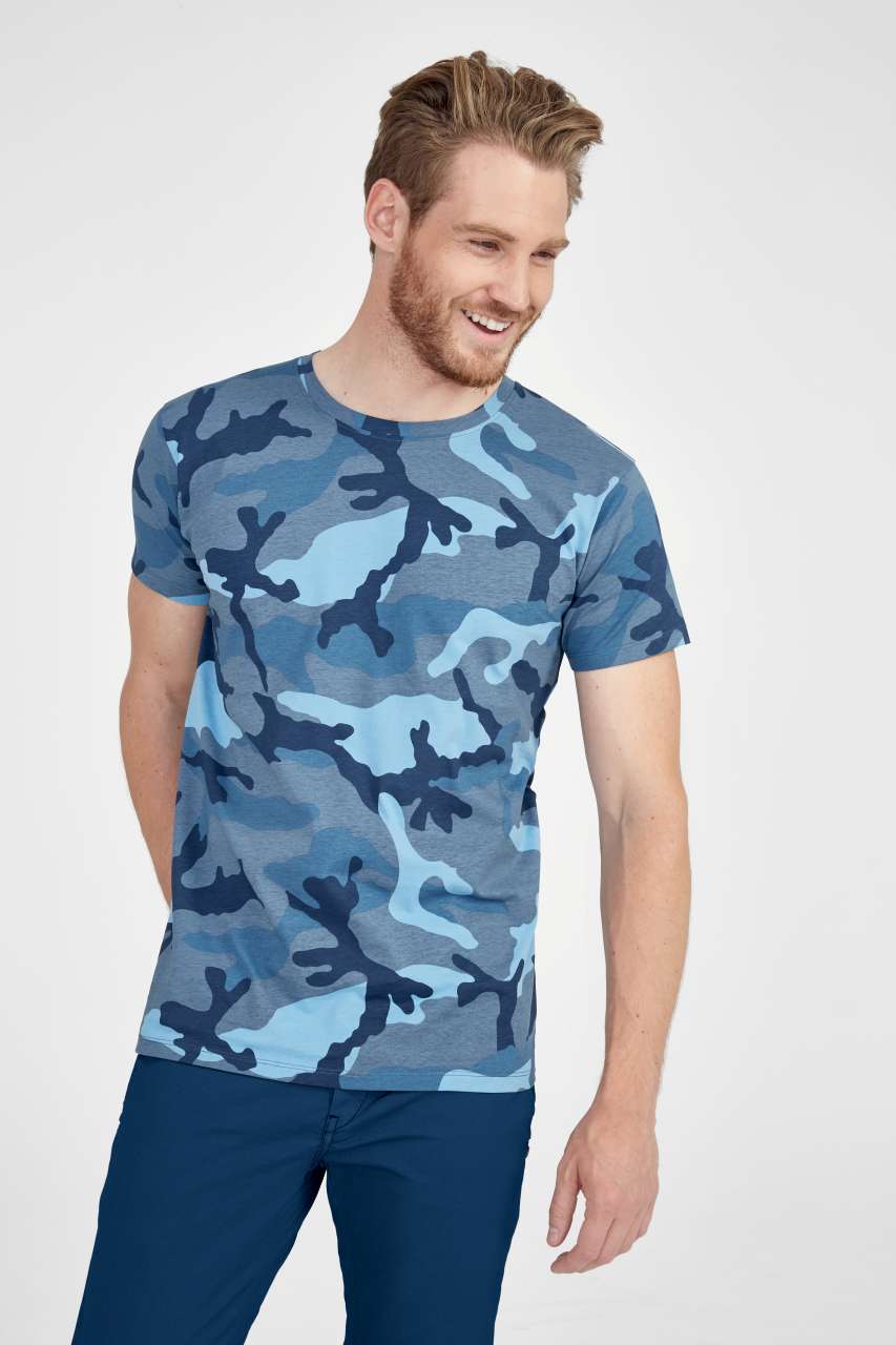 SOL'S CAMO MEN - ROUND COLLAR T-SHIRT