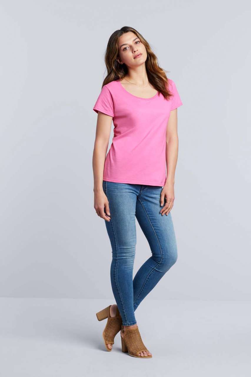 SOFTSTYLE® LADIES' DEEP SCOOP T-SHIRT
