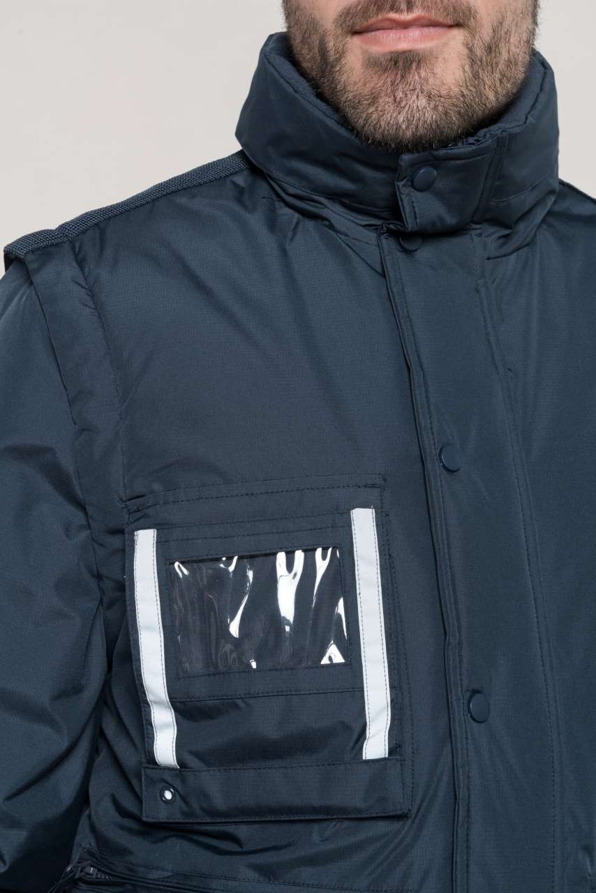 DETACHABLE-SLEEVED WORKWEAR PARKA