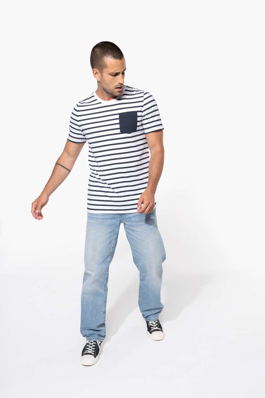 STRIPED SHORT SLEEVE SAILOR T-SHIRT WITH POCKET