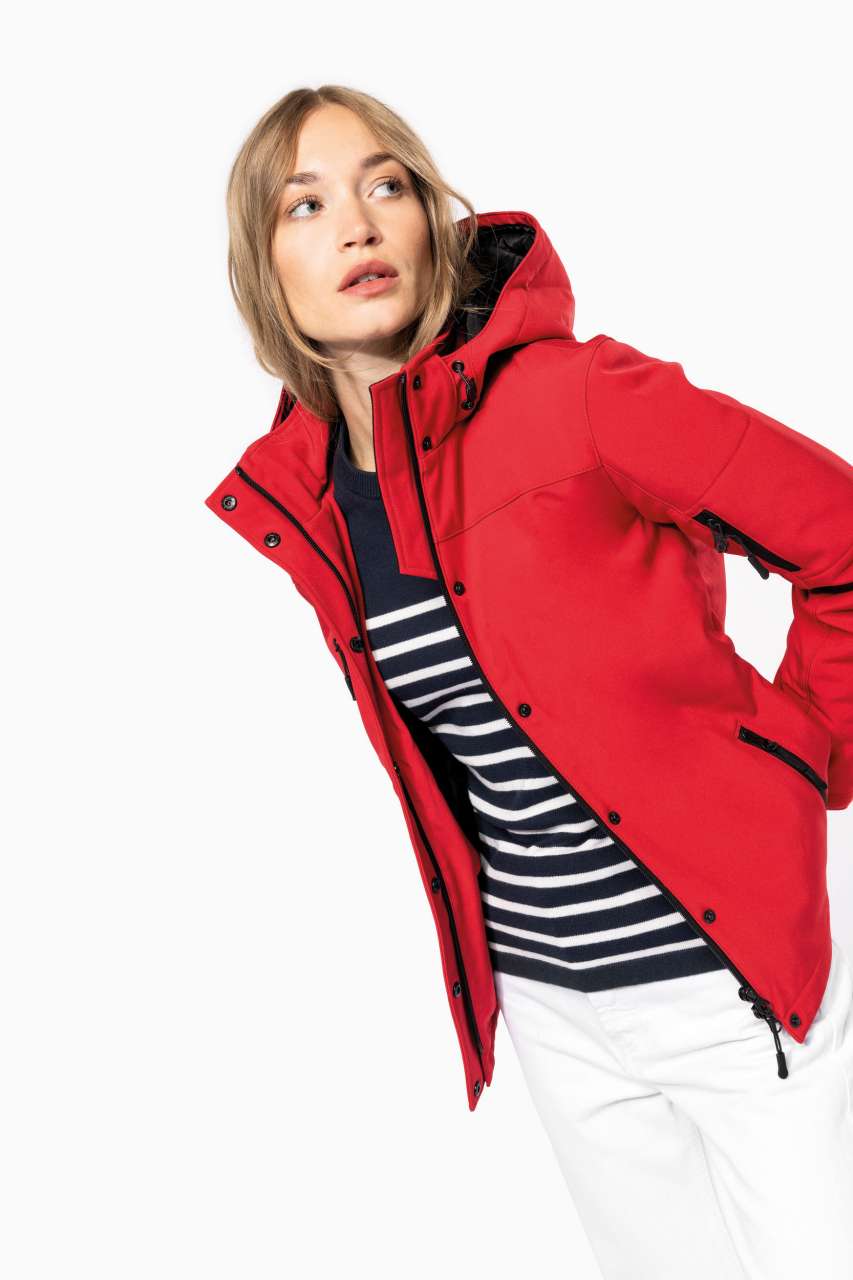 DAMENPARKA MIT KAPUZE UND SOFTSHELL-FUTTER