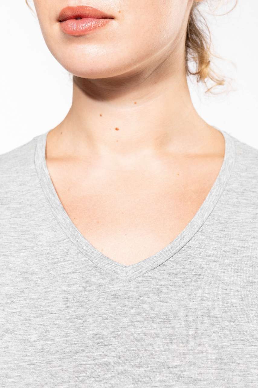 LADIES' SHORT-SLEEVED V-NECK T-SHIRT
