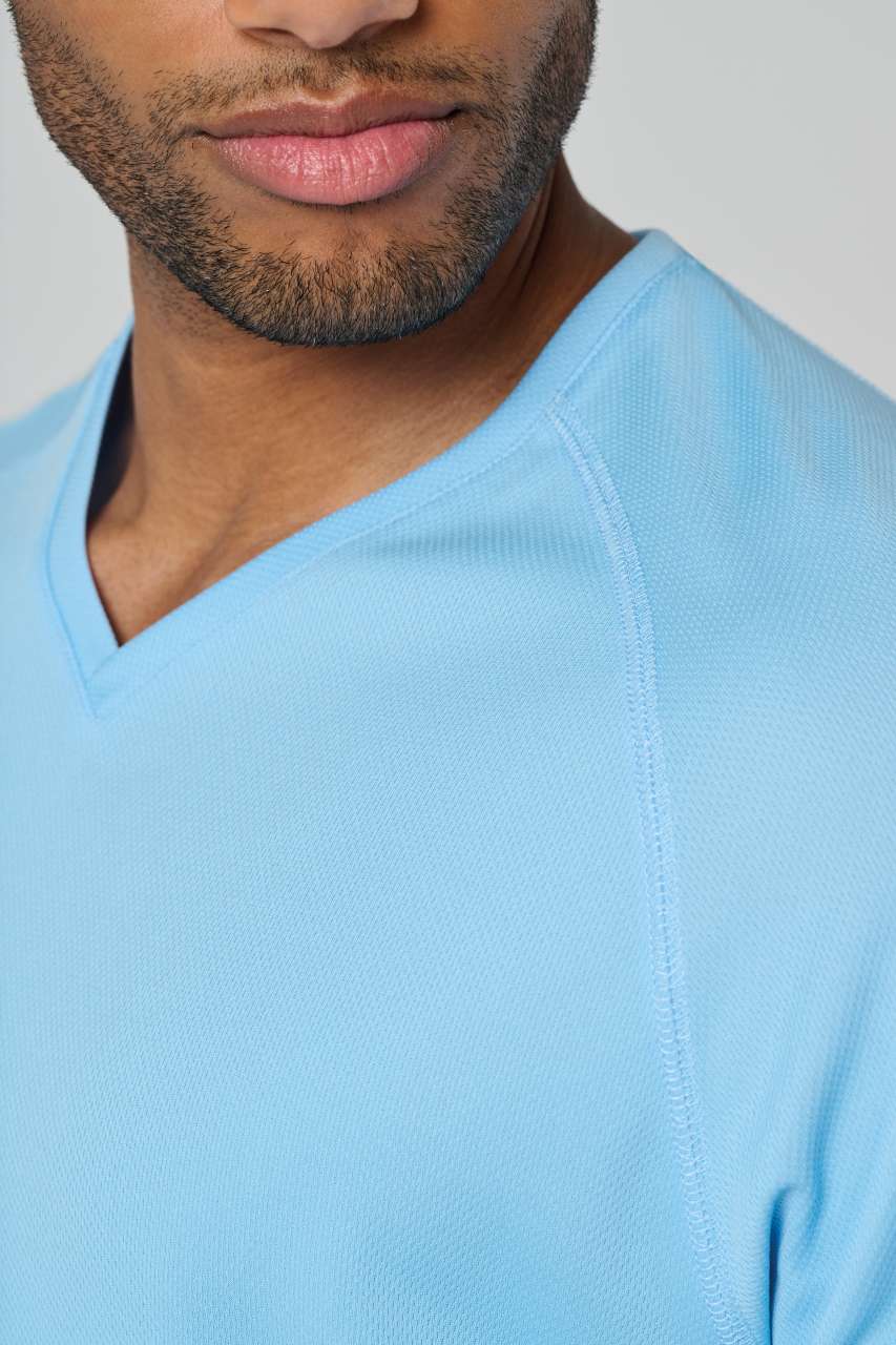 T-SHIRT DE SPORT À MANCHES COURTES ET COL EN V POUR HOMME