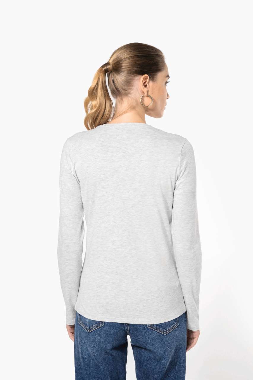 LADIES' LONG-SLEEVED V-NECK T-SHIRT
