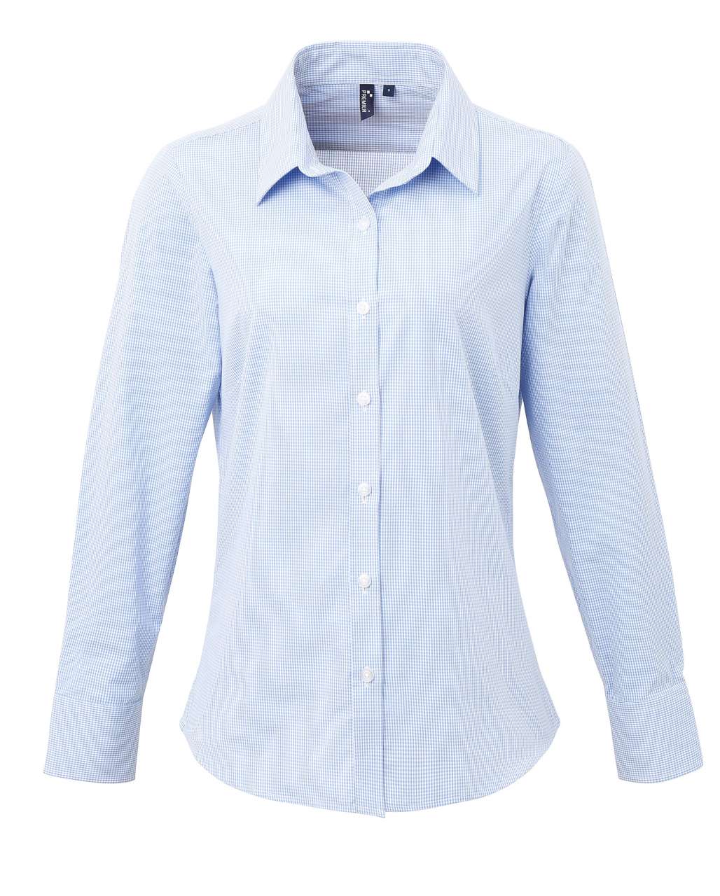 CHEMISE À MICRO-CARREAUX VICHY À MANCHES LONGUES POUR FEMME