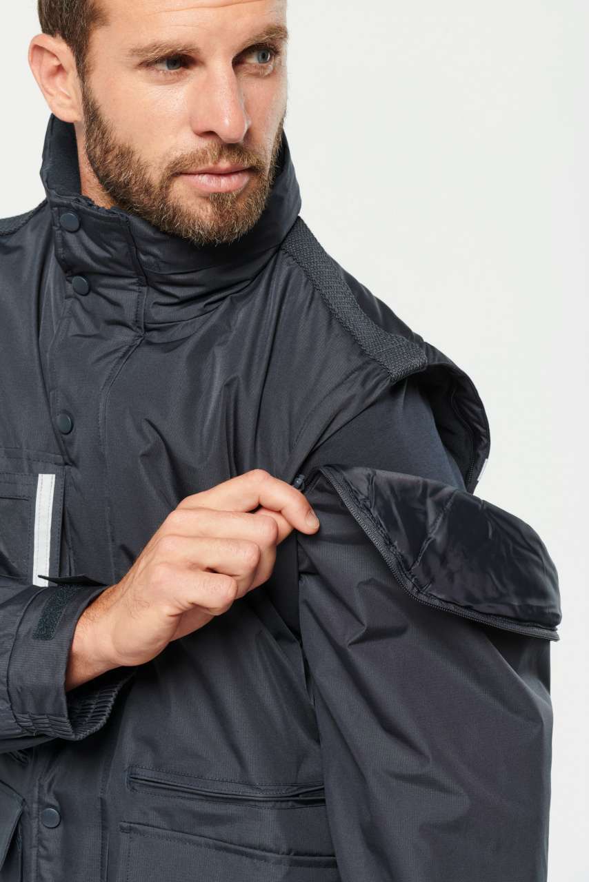 DETACHABLE-SLEEVED WORKWEAR PARKA