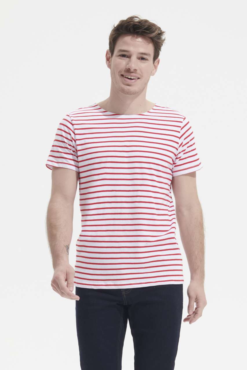 SOL'S MILES MEN - ROUND NECK STRIPED T-SHIRT