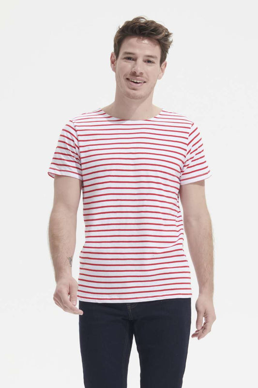 SOL'S MILES MEN - ROUND NECK STRIPED T-SHIRT