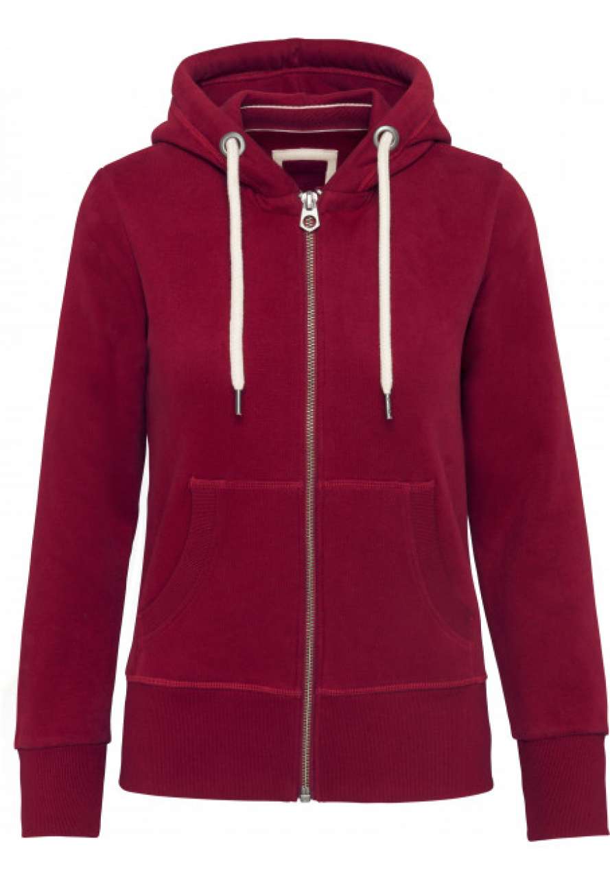 LADIES' VINTAGE ZIPPED HOODED SWEATSHIRT