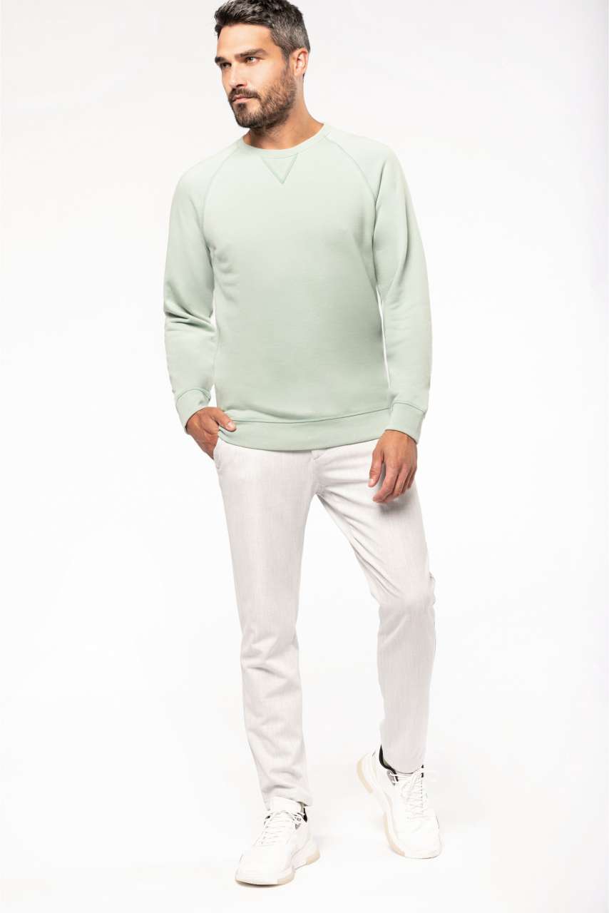 SWEAT-SHIRT HOMME EN COTON BIOLOGIQUE À COL RAS DU COU ET MANCHES RAGLAN