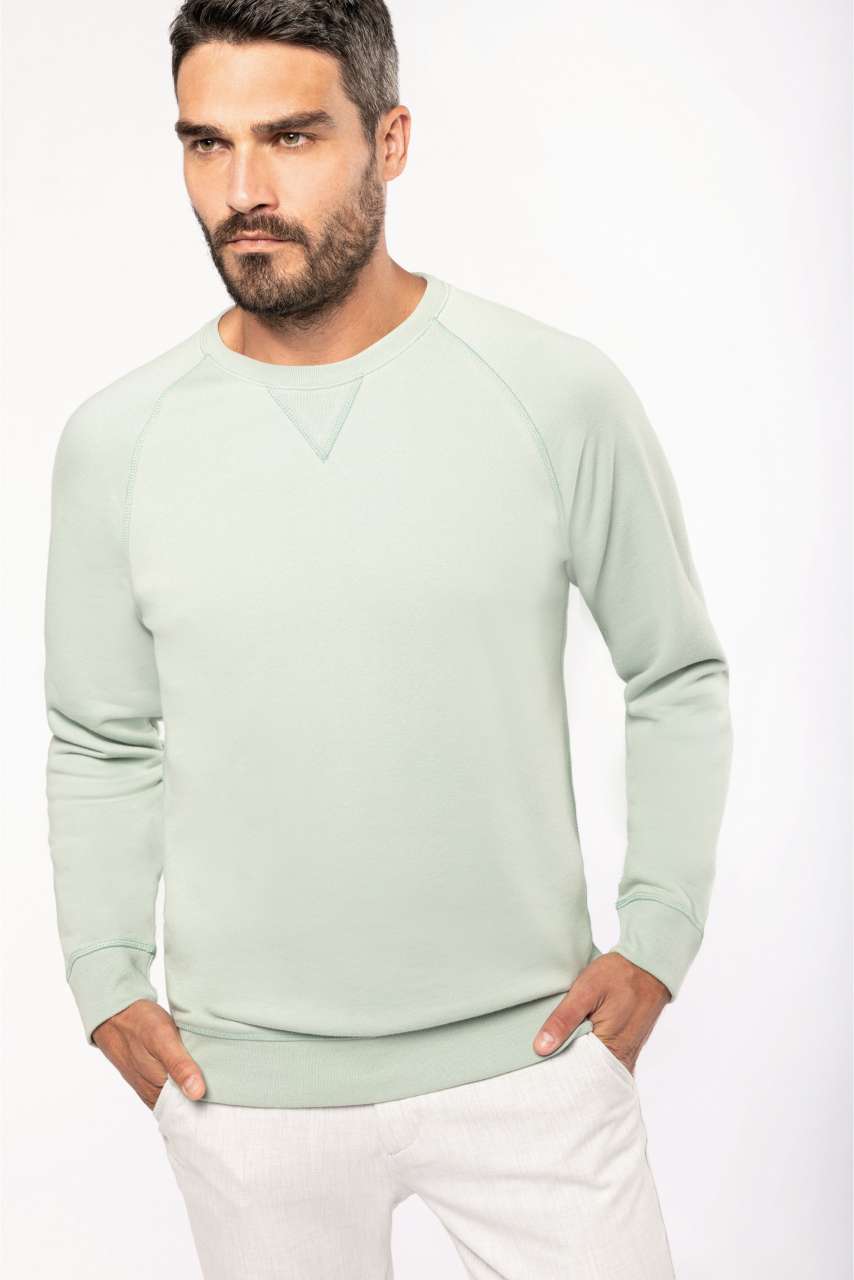 SWEAT-SHIRT HOMME EN COTON BIOLOGIQUE À COL RAS DU COU ET MANCHES RAGLAN