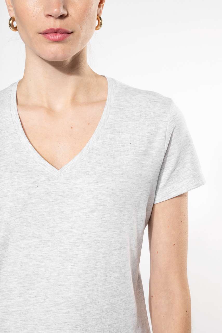 LADIES' SHORT-SLEEVED V-NECK T-SHIRT