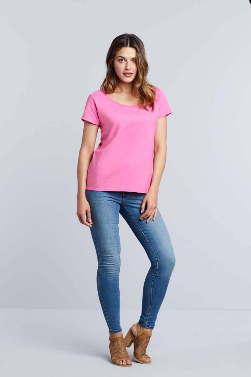 SOFTSTYLE® LADIES' DEEP SCOOP T-SHIRT