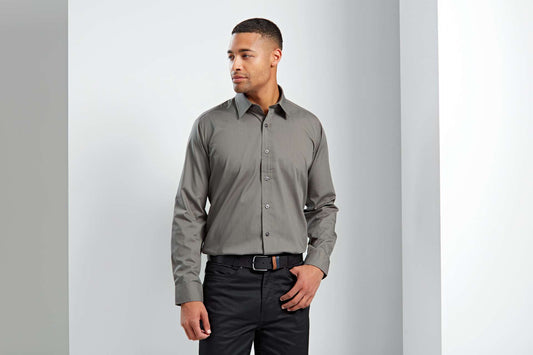 MEN’S LONG SLEEVE FITTED POPLIN SHIRT