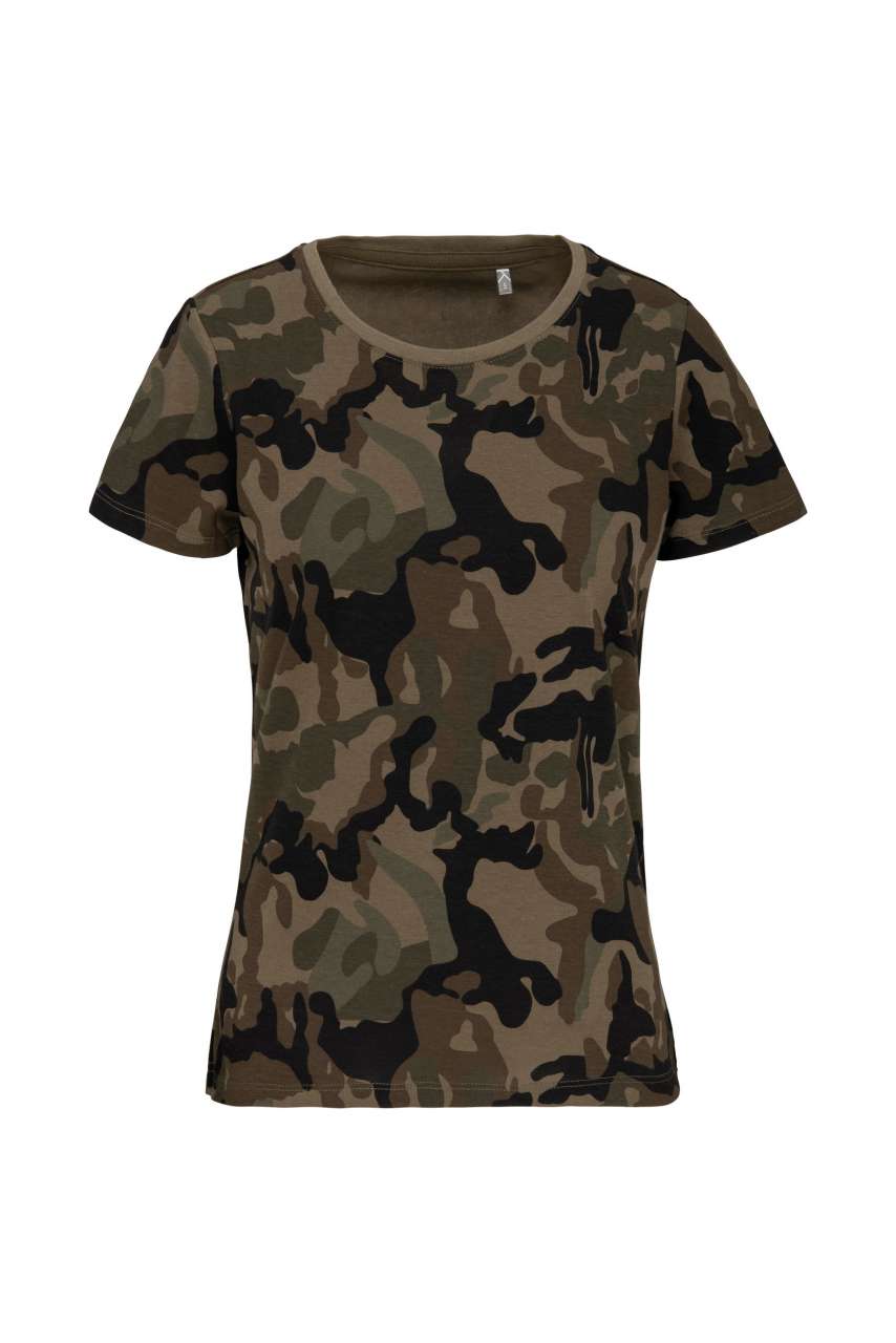 T-SHIRT CAMOUFLAGE À MANCHES COURTES POUR FEMME