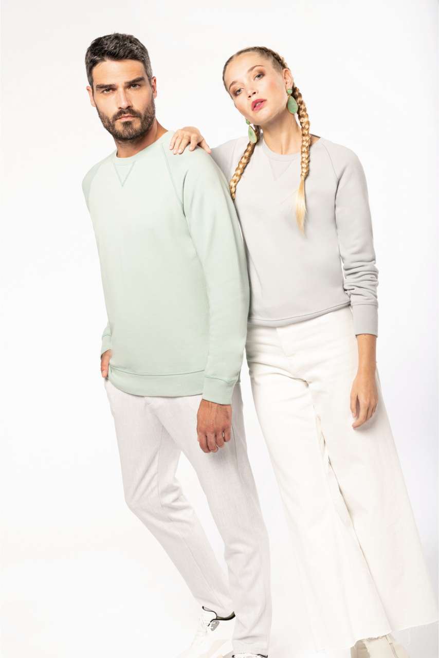 SWEAT-SHIRT HOMME EN COTON BIOLOGIQUE À COL RAS DU COU ET MANCHES RAGLAN
