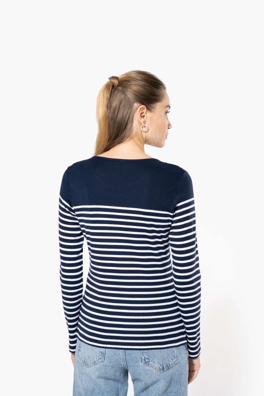LADIES’ LONG-SLEEVED BRETON STRIPE TOP