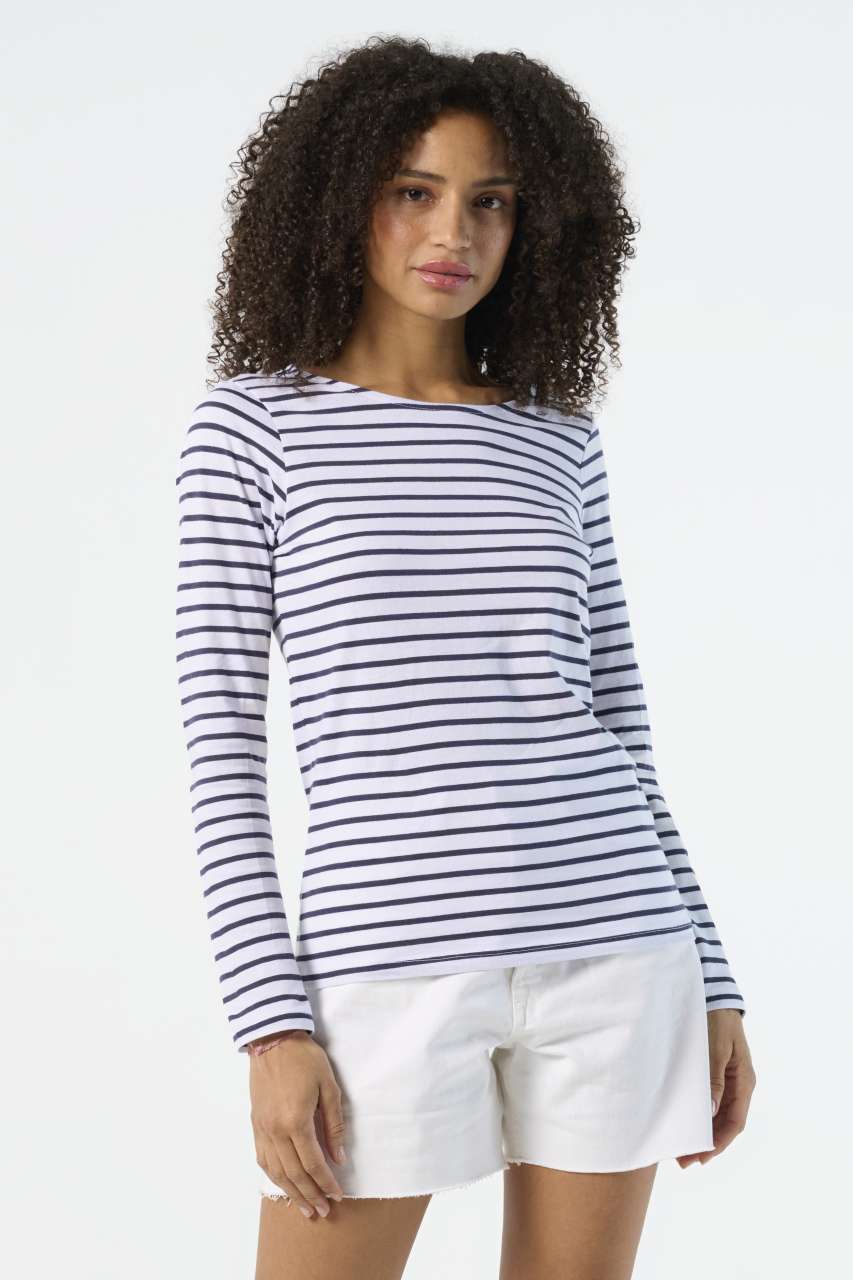 SOL'S MARINE WOMEN - LONG SLEEVE STRIPED T-SHIRT