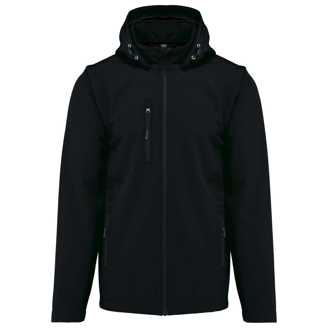 VESTE SOFTSHELL UNISEXE 3 COUCHES À CAPUCHE AVEC MANCHES AMOVIBLES