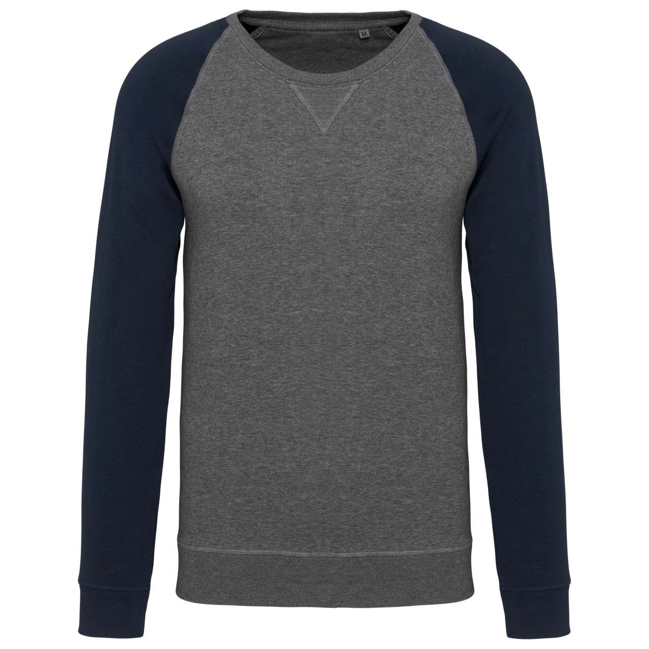 SWEAT-SHIRT BICOLORE EN MATIÈRE BIOLOGIQUE POUR HOMME, COL RAS DU COU ET MANCHES RAGLAN