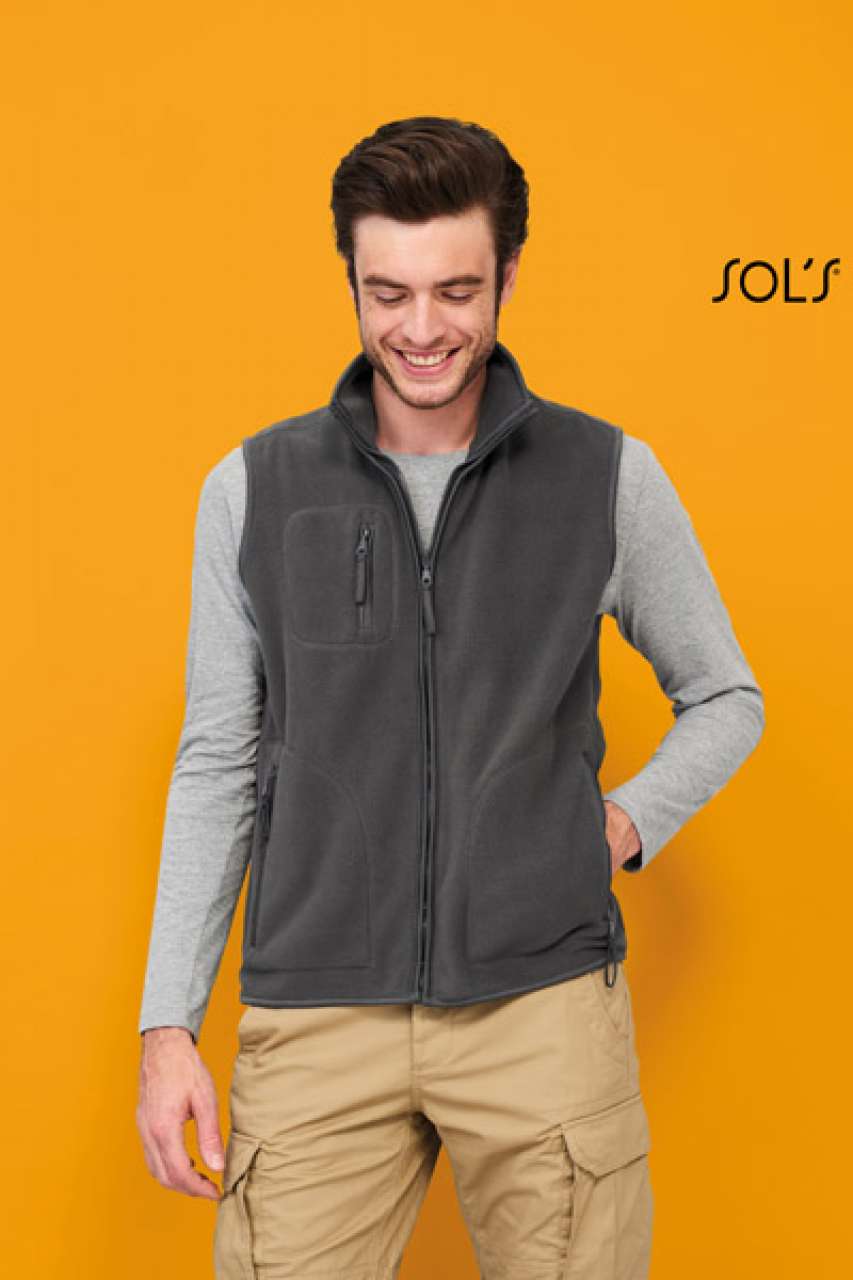 SOL'S NORWAY - UNISEX SLEEVELESS FLEECE CARDIGAN