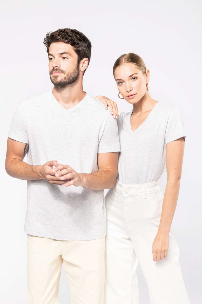 LADIES' SHORT-SLEEVED V-NECK T-SHIRT