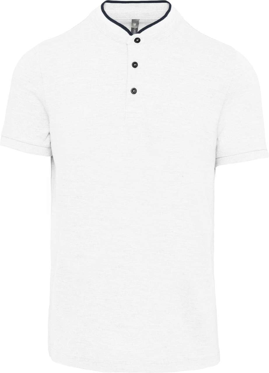 MEN'S SHORT SLEEVE POLO SHIRT WITH MANDARIN COLLAR