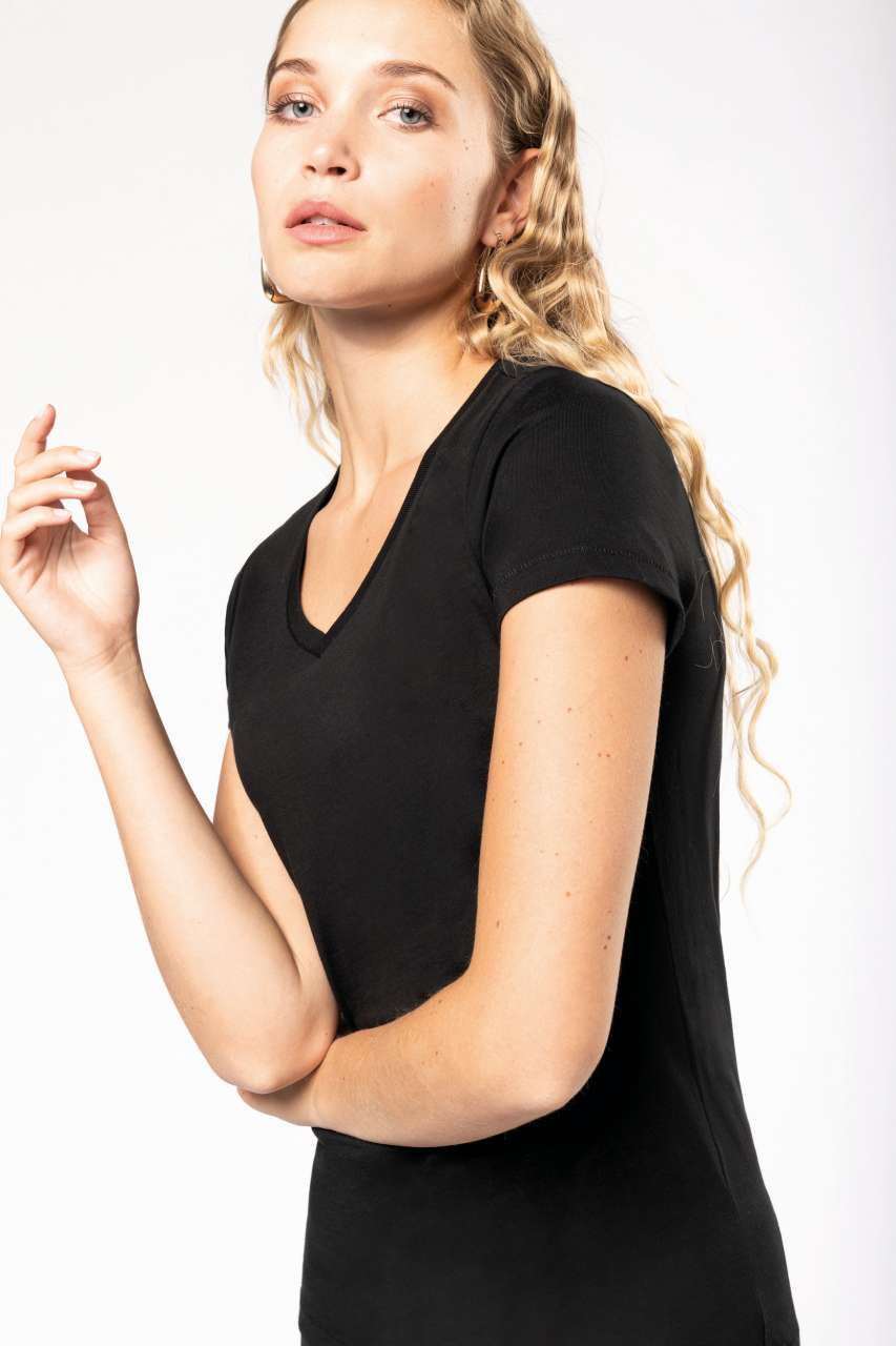 LADIES' SUPIMA® V-NECK SHORT SLEEVE T-SHIRT