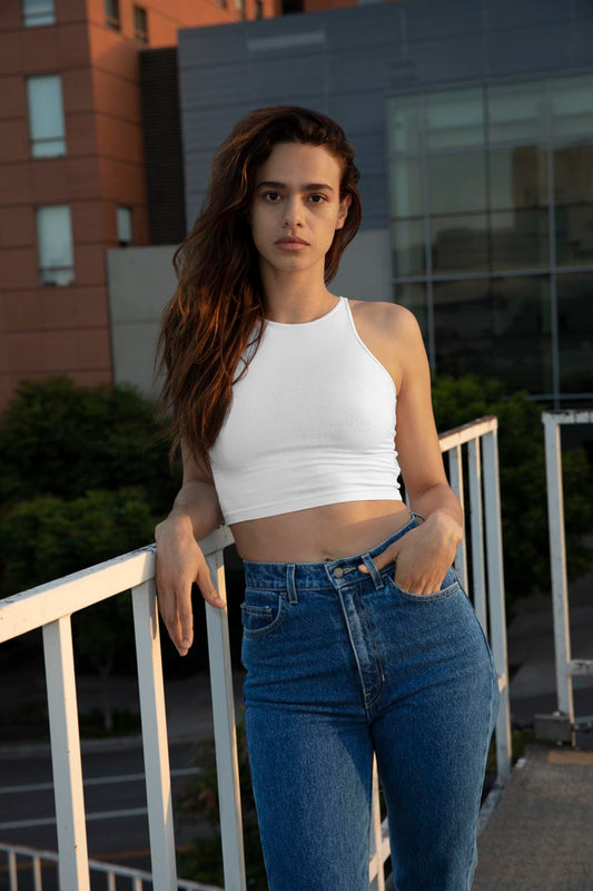 WOMEN'S COTTON SPANDEX CROP TANK