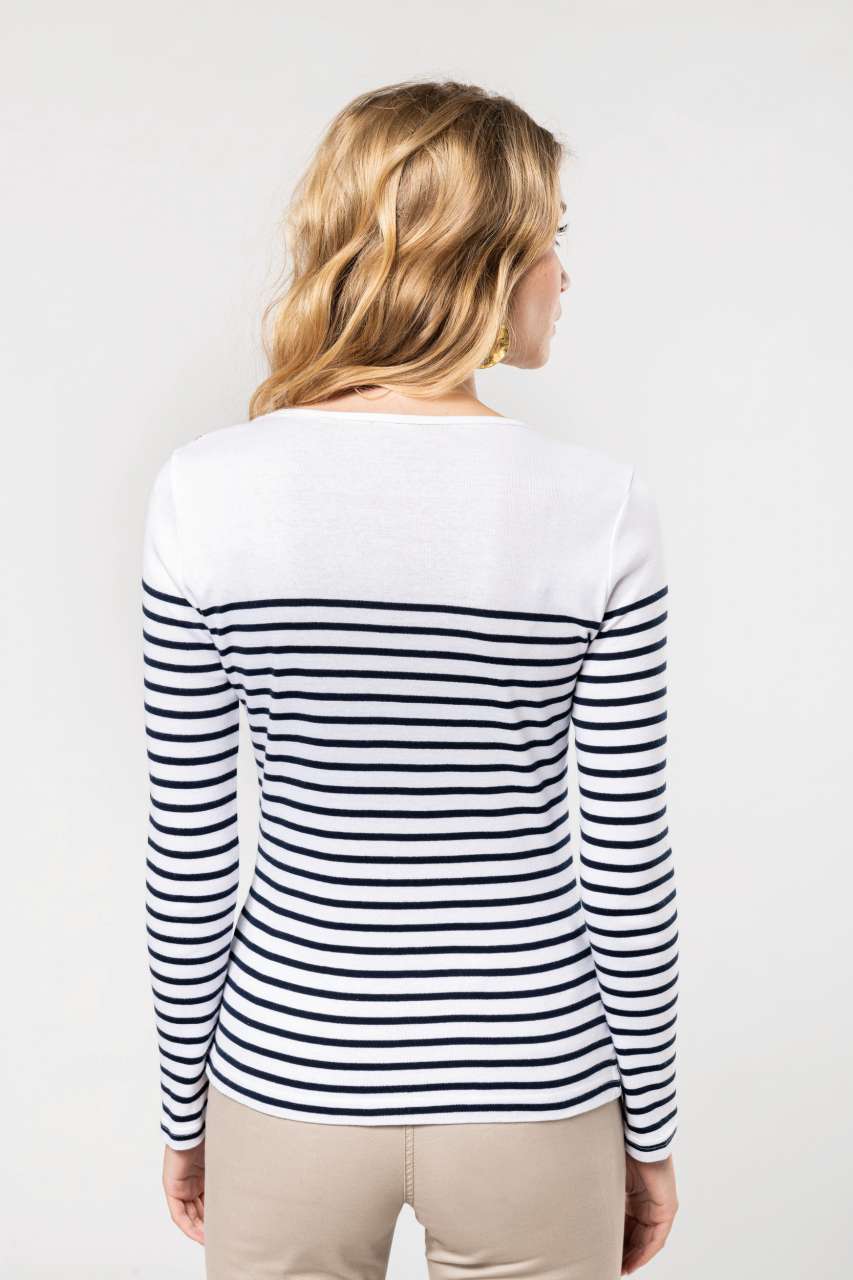 LADIES’ LONG-SLEEVED BRETON STRIPE TOP